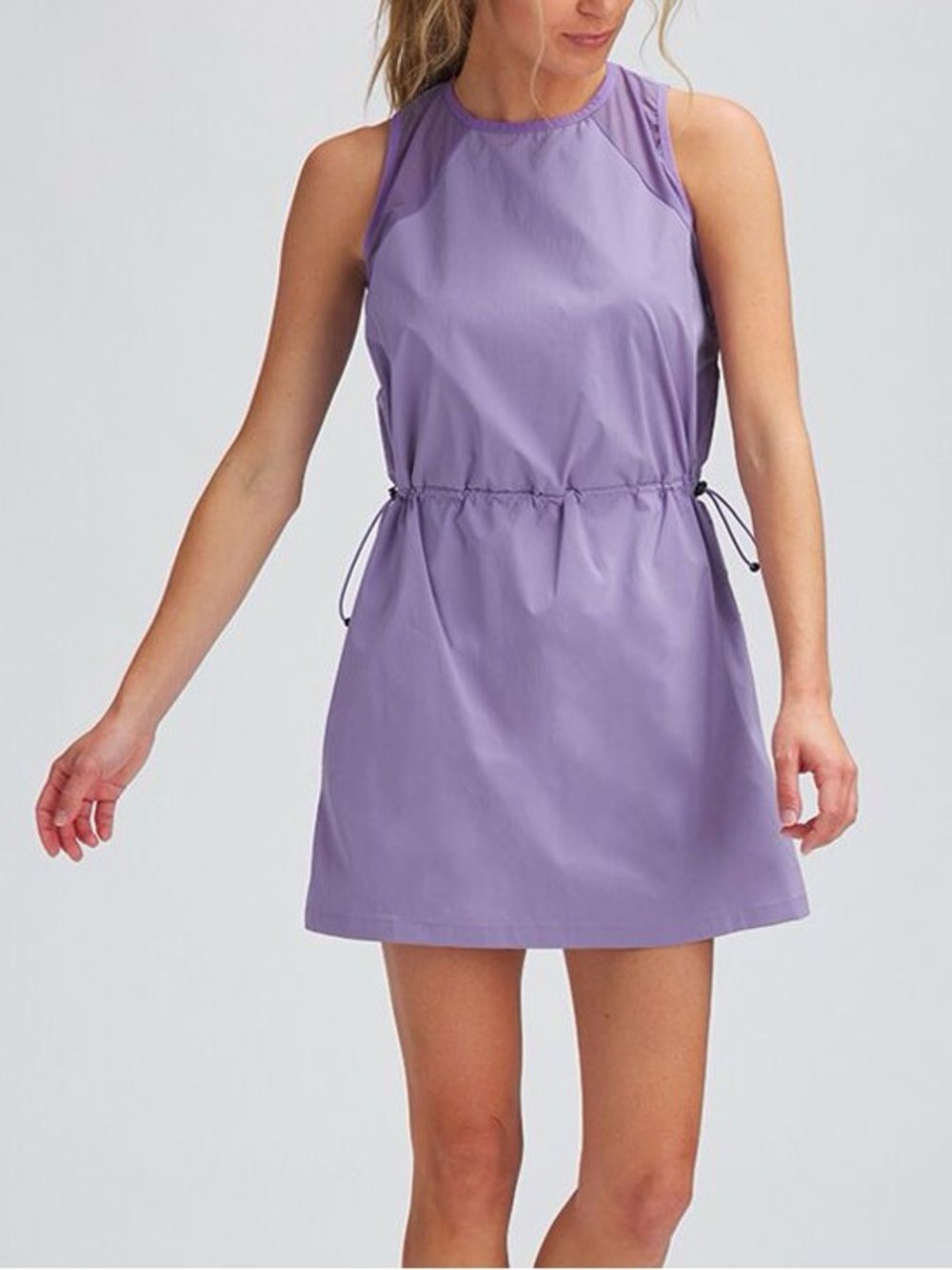 NWT Stoic Desert Dress Sz Small Chalk Violet Athletic Mesh Quick Dry Cinch Waist